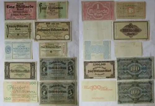10 x Banknoten Inflation Stadt Dresden 1911-1923 (146440)