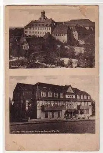 56898 Ak Zeitz Militär Mädchen Waisenhaus und Moritzburg 1945
