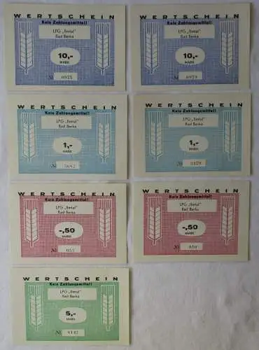 7 Banknoten 0,50 bis 10 Mark DDR LPG Geld "Ilmtal" Bad Berka (149265)