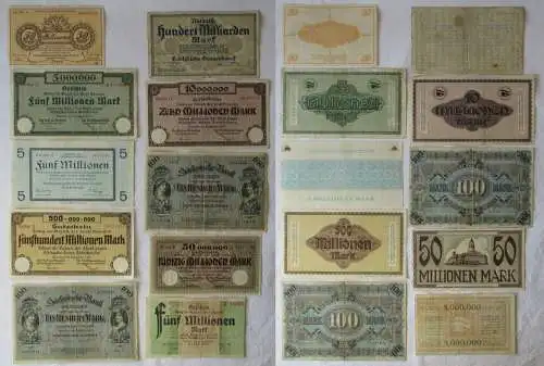 10 x Banknoten Inflation Stadt Dresden 1911-1923 (145985)