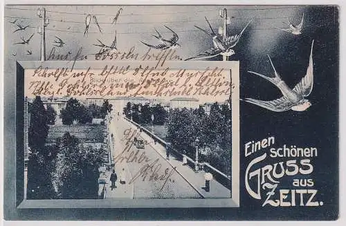 27210 Ak Einen schönen Gruss aus Zeitz: Blick über die Auebrücke 1907
