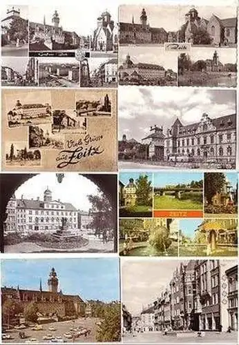 57248/8 Ak Zeitz Altmarkt, Friedensplatz, Leninplatz usw. um 1970