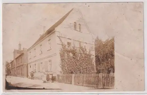 900306 Foto Ak Kayna bei Zeitz Straßenzug mit Wohnhaus um 1920