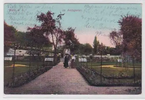 903952 Feldpost Ak Halle an der Saale im Amtsgarten 1918
