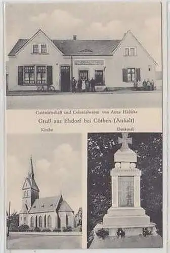 47275 Mehrbild Ak Gruß aus Elsdorf bei Cöthen (Anhalt) Gastwirtschaft um 1920