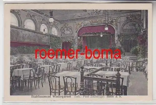 80945 Ak Halle a.S. Etablissement Wintergarten von Paul Zscheyge, Saal 1910