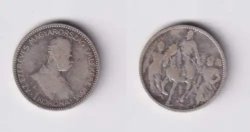 1 Krone Silber Münze Ungarn 1896 K.B. (162289)
