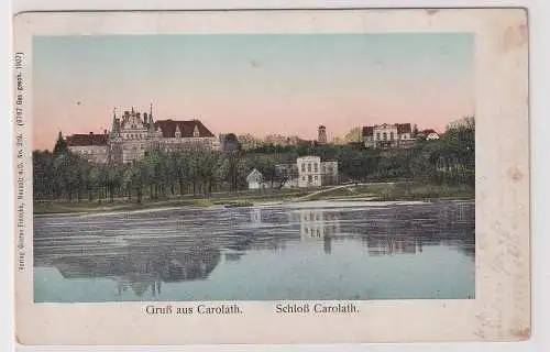 03036 Ak Gruß aus Carolath (Siedlisko) Schloss Carolath 1908