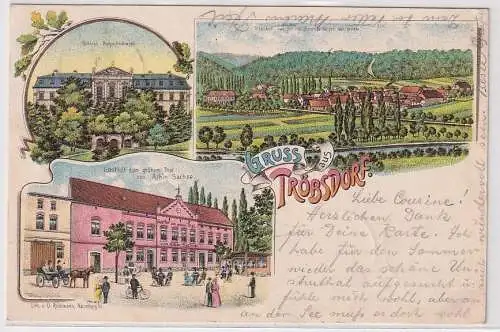 09171 Ak Lithographie Gruß aus Tröbsdorf bei Weimar Gasthof usw. 1903