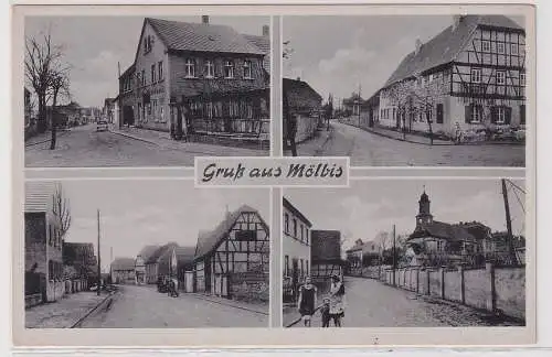 29213 Mehrbild Ak Gruß aus Mölbis Restaurant Gambrinus Straßenansichten um 1940