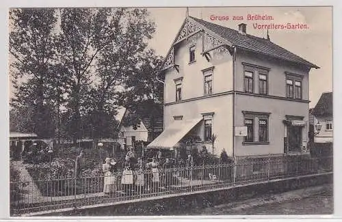 23018 Ak Gruß aus Brüheim Vorreiters Garten 1908