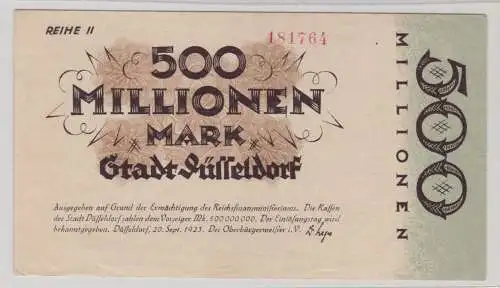 500 Millionen Mark Banknote Inflation Stadt Düsseldorf 20.9.1923 (135842)