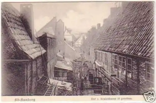 24482 Ak Alt Hamburg Hof vom Kraienkamp 18 aus um 1906