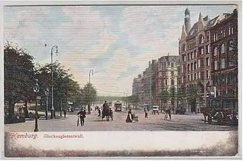 24447 Ak Hamburg Glockengiesserwall mit Straßenbahn 190