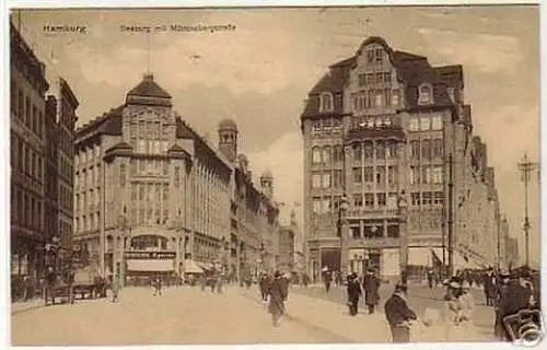07643 Ak Hamburg Seeburg mit Mönckebergstraße 1913