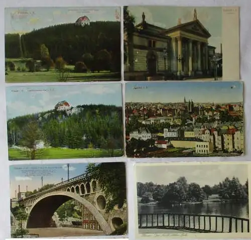 905252 / 6 Ak Plauen Theater, Totale, Brücke, Unterkunftshaus um 1900 bis 1940
