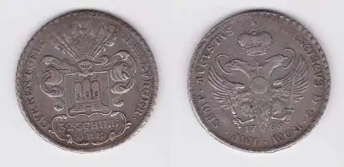 32 Schilling Silber Münze Hamburg 1765 OHK (126651)
