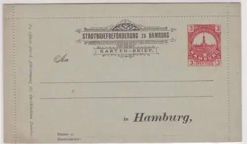 02054 Ganzsachen Karten-Brief Stadtbriefbeförderung zu Hamburg vor 1900