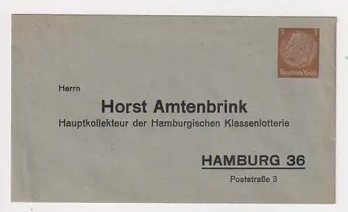 905053 Privat Ganzsachen Umschlag PU127/B8 Horst Amtenbrink Lotterie Hamburg