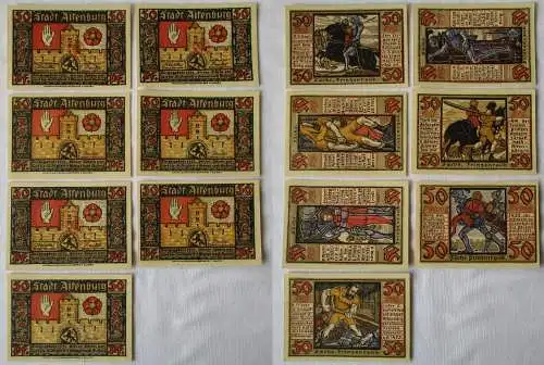 7x 50 Pfennig Banknoten Notgeld Stadt Altenburg Prinzenraubserie 1921 (138599)