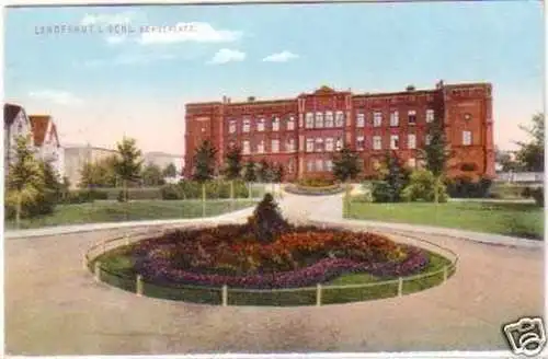 29369 Feldpost Ak Landehut in Schlesien Schulplatz 1915