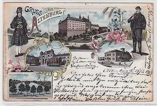 63140 Ak Lithographie Gruss aus Altenburg 1903