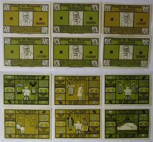 2x 25,50,75 Pfennig Banknoten Notgeld Gemeinde Kummerfeld 1921 (140989)