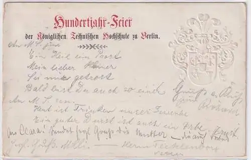 08601 AK Hundertjahr-Feier der königl. Technischen Hochschule zu Berlin 1899