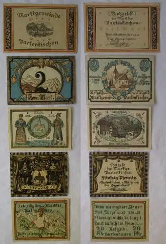 2 Banknoten 20 Pf bis 3 Mark Notgeld der Stadt Partenkirchen 1921 (121708)