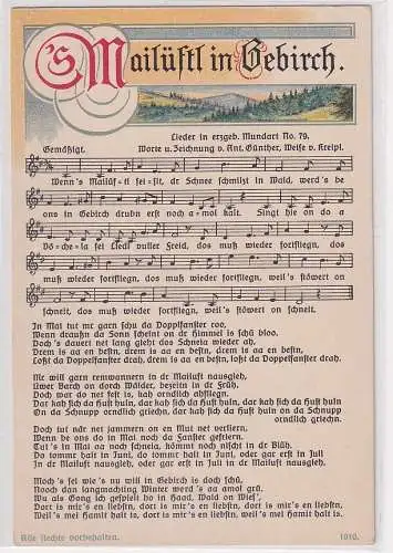 908315 Lied AK Anton Günther - 's Mailüftl in Gebirch, Mundart No. 79