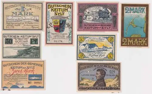 4 Banknoten Notgeld Keitum auf Sylt 1920/1921 ()
