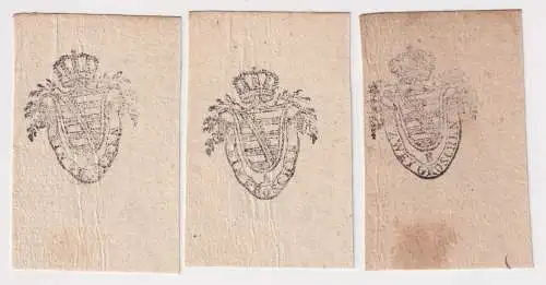 3 alte Streuermarken Sachsen Ein und Zwey Groschen vor 1870 (154240)
