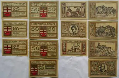 7 x Banknoten Notgeld Stadt Ehrenbreitstein 1921 (154920)