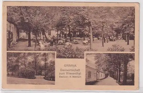 94915 Feldpost Ak Grimma Gastwirtschaft zum Wiesenthal 1918