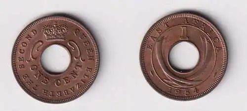 1 Cent Münze Britisch Ost Afrika British East-Africa 1954 vz (126661)