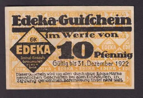 10 Pfennig Banknote Notgeld Gutschein Edeka Berlin 1922 (107554)