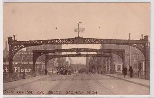 95055 AK Genesee Avenue Bridge Saginaw Michigan mit Straßenbahn