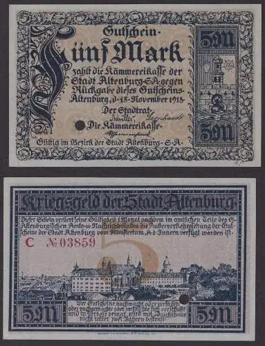 5 Mark Banknote Großnotgeld Stadt Altenburg 15.11.1918 (103444)