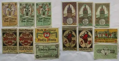 7 Banknoten Notgeld Stadt Eschwege 1919/1920 (153796)