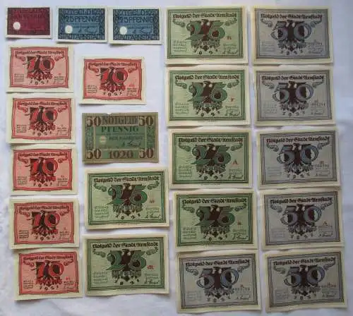 21 Banknoten Notgeld der Stadt Arnstadt 1921 (107584)