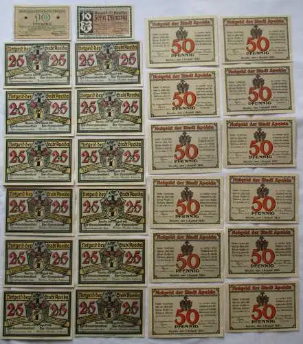24 Banknoten Notgeld Stadt Apolda 1921 (102263)