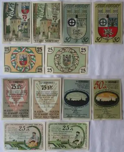 6 Banknoten Notgeld der Stadt Nortorf 1920 (102578)