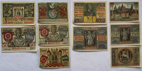 5 seltene Banknoten Notgeld Stadt Aschaffenburg 1920 (104963)