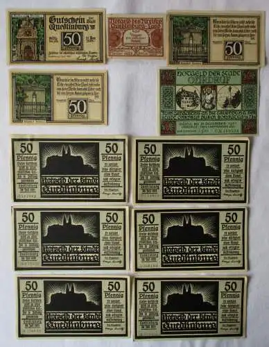 10 Banknoten Notgeld der Stadt Quedlinburg 1921-1922 (104621)