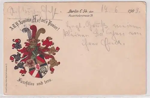 53966 Studentika Ak Berlin ATV Arminia sei´s Panier 1909
