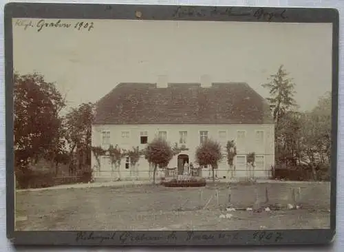 Foto auf Pappe Rittergut Grabow Kr. Sorau Lausitz 1907 (99347)