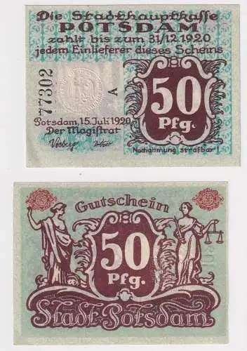 50 Pfennig Banknote Notgeld Stadthauptkasse Potsdam 1920 (153766)