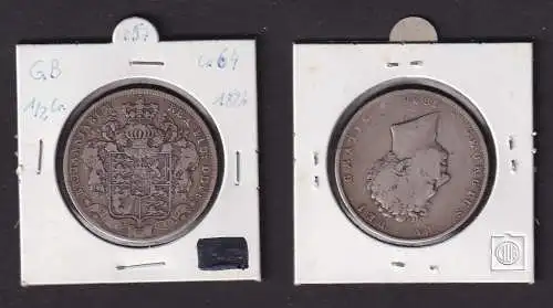 1/2 Crown Silber Münze Großbritannien 1826 George III f.ss (145573)
