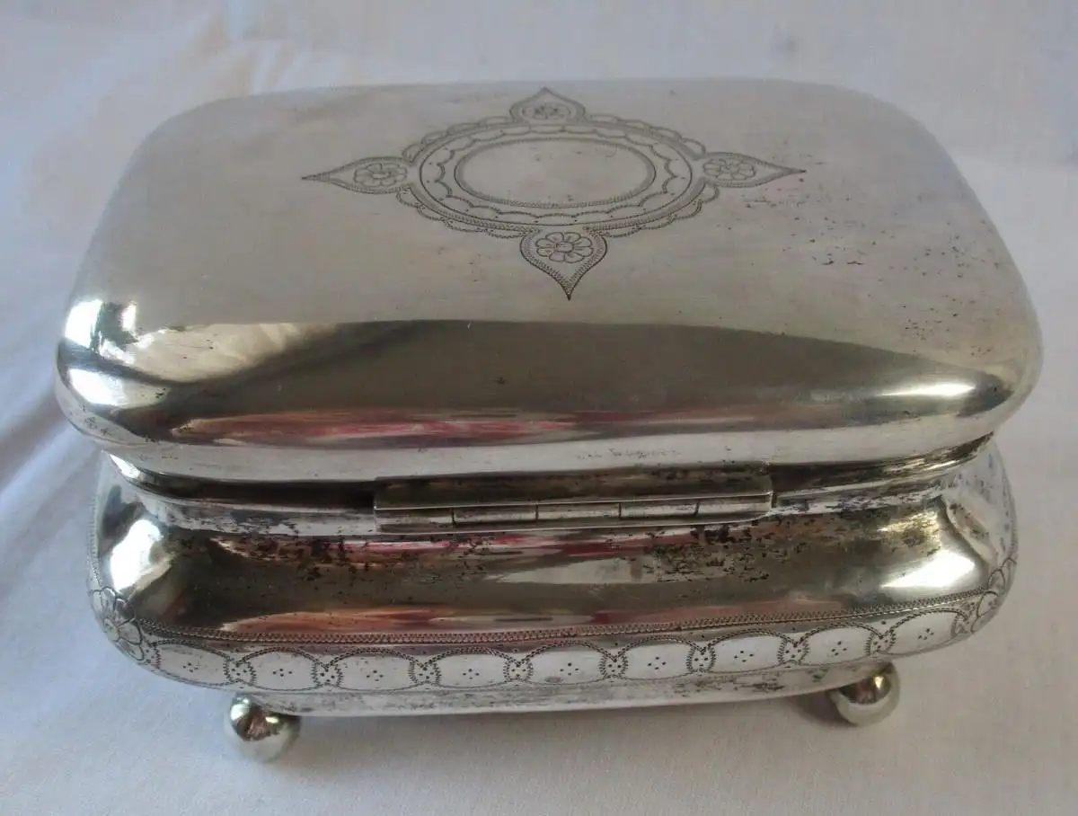 antike 750er Silber Schatulle Dose Willy Posner Pforzheim um 1920 (101913) 1