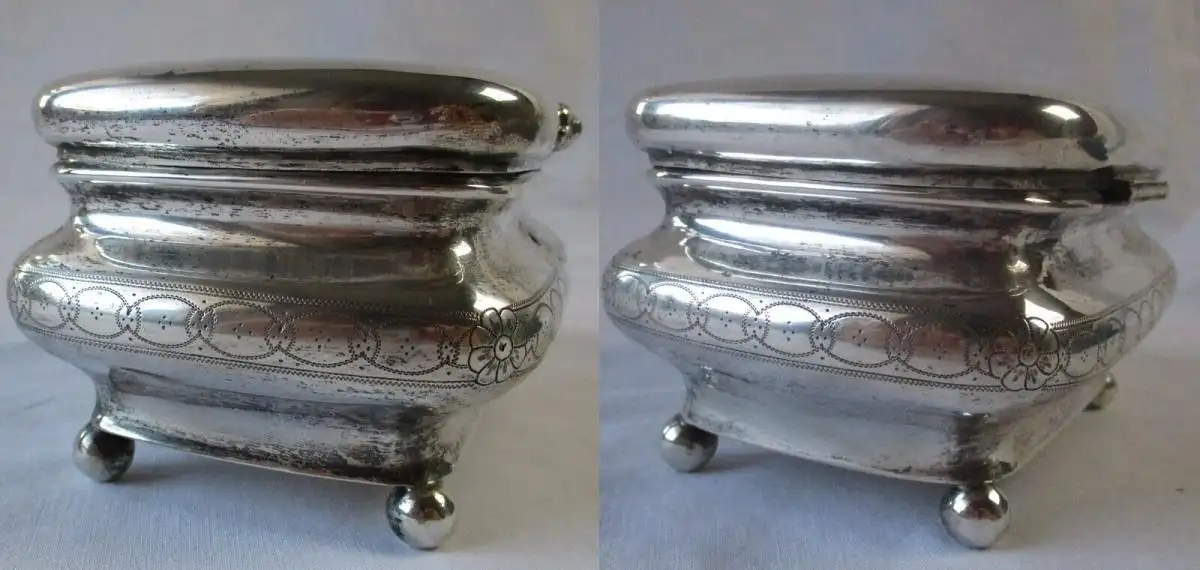 antike 750er Silber Schatulle Dose Willy Posner Pforzheim um 1920 (101913) 2